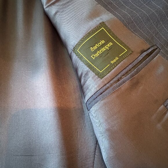 Sartoria Partenopea Navy Pinstripe Summer Suit 48R - Picture 5 of 14